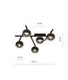 Smart 5 Sort/Stribe loftslampe - Ø15 cm, E14, 230V, uden lyskilde