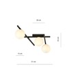 Smart 3 Sort/Opal loftslampe - Ø15 cm, E14, 230V, uden lyskilde