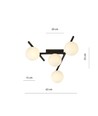 Smart 4 Sort/Opal loftslampe - Ø15 cm, E14, 230V, uden lyskilde