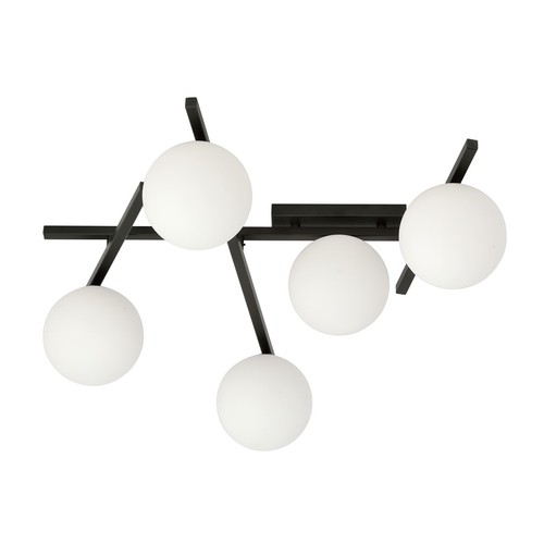 Smart 5 Sort/Opal loftslampe - Ø15 cm, E14, 230V, uden lyskilde