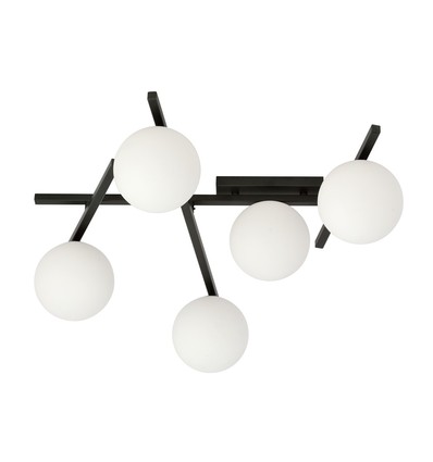 Smart 5 Sort/Opal loftslampe - Ø15 cm, E14, 230V, uden lyskilde