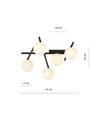 Smart 5 Sort/Opal loftslampe - Ø15 cm, E14, 230V, uden lyskilde