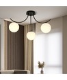 Boston 3 Sort/Opal loftslampe - Ø15 cm, E14, 230V, uden lyskilde