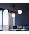 Boston 3 Sort/Opal loftslampe - Ø15 cm, E14, 230V, uden lyskilde