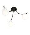 Boston 3 Sort/Opal loftslampe - Ø15 cm, E14, 230V, uden lyskilde
