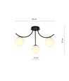 Boston 3 Sort/Opal loftslampe - Ø15 cm, E14, 230V, uden lyskilde