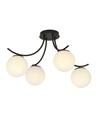 Boston 4 Sort/Opal loftslampe - Ø15 cm, E14, 230V, uden lyskilde