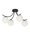 Boston 4 Sort/Opal loftslampe - Ø15 cm, E14, 230V, uden lyskilde