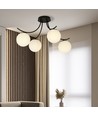 Boston 4 Sort/Opal loftslampe - Ø15 cm, E14, 230V, uden lyskilde