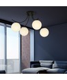 Boston 4 Sort/Opal loftslampe - Ø15 cm, E14, 230V, uden lyskilde