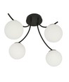 Boston 4 Sort/Opal loftslampe - Ø15 cm, E14, 230V, uden lyskilde