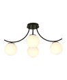 Boston 4 Sort/Opal loftslampe - Ø15 cm, E14, 230V, uden lyskilde