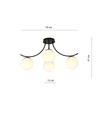 Boston 4 Sort/Opal loftslampe - Ø15 cm, E14, 230V, uden lyskilde