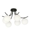 Boston 6 Sort/Opal loftslampe - Ø15 cm, E14, 230V, uden lyskilde