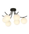 Boston 6 Sort/Opal loftslampe - Ø15 cm, E14, 230V, uden lyskilde