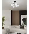 Boston 6 Sort/Opal loftslampe - Ø15 cm, E14, 230V, uden lyskilde