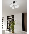 Boston 6 Sort/Opal loftslampe - Ø15 cm, E14, 230V, uden lyskilde