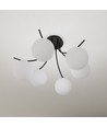 Boston 6 Sort/Opal loftslampe - Ø15 cm, E14, 230V, uden lyskilde