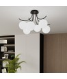 Boston 6 Sort/Opal loftslampe - Ø15 cm, E14, 230V, uden lyskilde