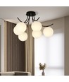 Boston 6 Sort/Opal loftslampe - Ø15 cm, E14, 230V, uden lyskilde