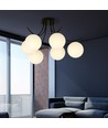 Boston 6 Sort/Opal loftslampe - Ø15 cm, E14, 230V, uden lyskilde