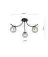 Boston 3 Sort/Grafit loftslampe - Ø14 cm, E14, 230V, uden lyskilde