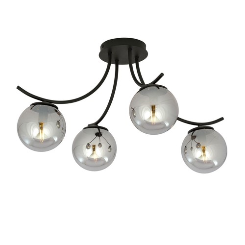 Boston 4 Sort/Grafit loftslampe - Ø14 cm, E14, 230V, uden lyskilde