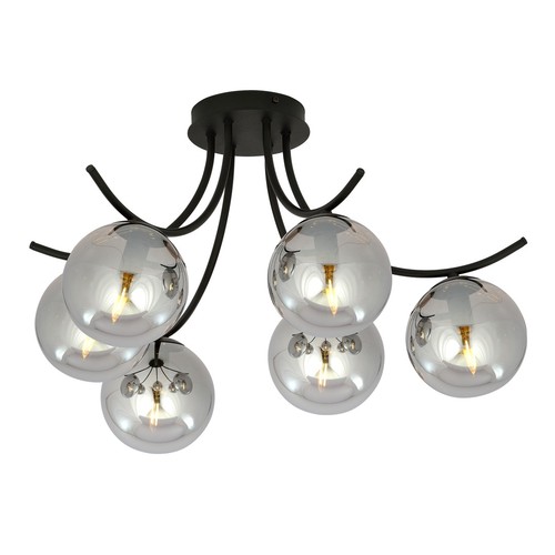 Boston 6 Sort/Grafit loftslampe - Ø14 cm, E14, 230V, uden lyskilde