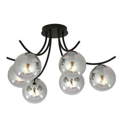 Boston 6 Sort/Grafit loftslampe - Ø14 cm, E14, 230V, uden lyskilde