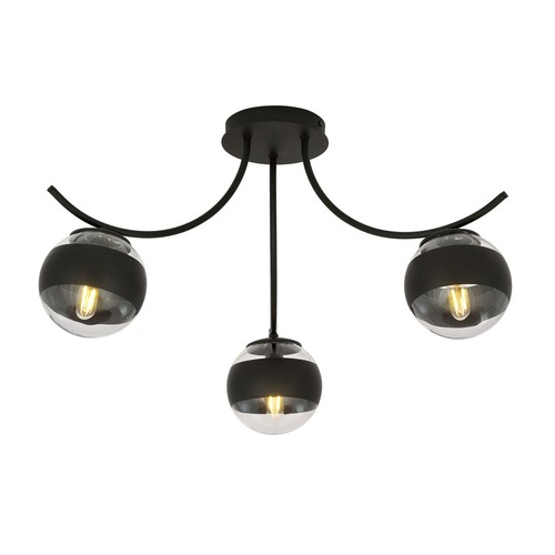 Boston 3 Sort/Stribe loftslampe - Ø14 cm, E14, 230V, uden lyskilde