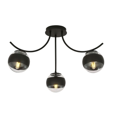Boston 3 Sort/Stribe loftslampe - Ø14 cm, E14, 230V, uden lyskilde
