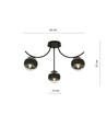 Boston 3 Sort/Stribe loftslampe - Ø14 cm, E14, 230V, uden lyskilde