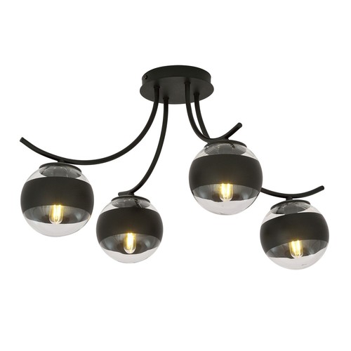 Boston 4 Sort/Stribe loftslampe - Ø14 cm, E14, 230V, uden lyskilde