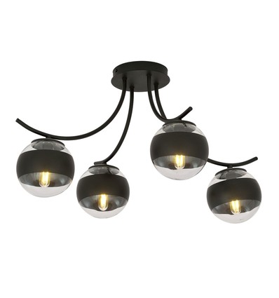 Boston 4 Sort/Stribe loftslampe - Ø14 cm, E14, 230V, uden lyskilde