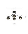 Boston 4 Sort/Stribe loftslampe - Ø14 cm, E14, 230V, uden lyskilde