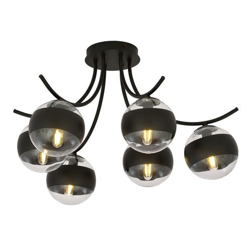 Boston 6 Sort/Stribe loftslampe - Ø14 cm, E14, 230V, uden lyskilde
