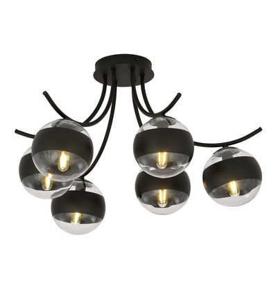Boston 6 Sort/Stribe loftslampe - Ø14 cm, E14, 230V, uden lyskilde