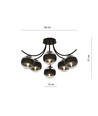 Boston 6 Sort/Stribe loftslampe - Ø14 cm, E14, 230V, uden lyskilde