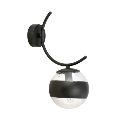 Boston K1 Sort/Stribe væglampe - Ø14 cm, E14, 230V, uden lyskilde