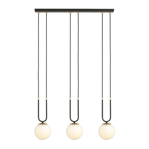 Glam 3 Sort/Opal pendellampe - Ø15 cm, E14, 230V, uden lyskilde