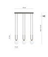 Glam 3 Sort/Opal pendellampe - Ø15 cm, E14, 230V, uden lyskilde