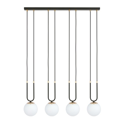 Glam 4 Sort/Opal pendellampe - Ø15 cm, E14, 230V, uden lyskilde