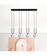 Glam 4 Sort/Opal pendellampe - Ø15 cm, E14, 230V, uden lyskilde
