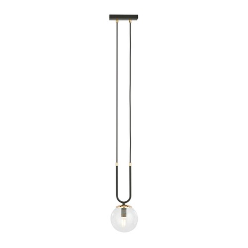 Glam 1 Sort/Transparent pendellampe - Ø14 cm, E14, 230V, uden lyskilde