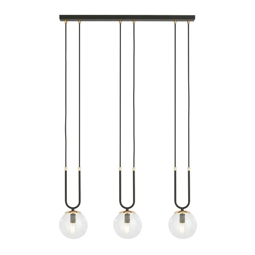 Glam 3 Sort/Transparent pendellampe - Ø14 cm, E14, 230V, uden lyskilde