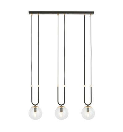 Glam 3 Sort/Transparent pendellampe - Ø14 cm, E14, 230V, uden lyskilde