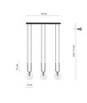 Glam 3 Sort/Transparent pendellampe - Ø14 cm, E14, 230V, uden lyskilde