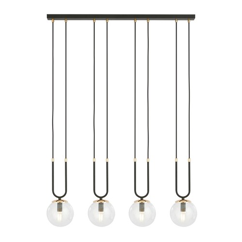 Glam 4 Sort/Transparent pendellampe - Ø14 cm, E14, 230V, uden lyskilde
