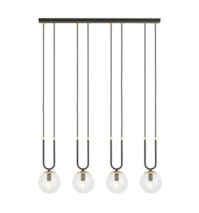 Glam 4 Sort/Transparent pendellampe - Ø14 cm, E14, 230V, uden lyskilde