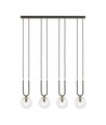 Glam 4 Sort/Transparent pendellampe - Ø14 cm, E14, 230V, uden lyskilde